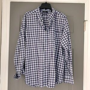 Nautica Purple & White Plaid Button Down Shirt Size XL